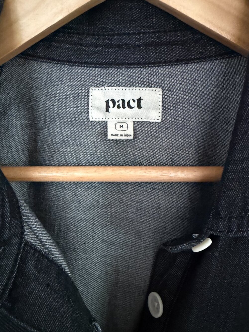 Pact Chambray Denim Shirt Dress Organic Cotton GOTS Certified - Picture 2 of 6
